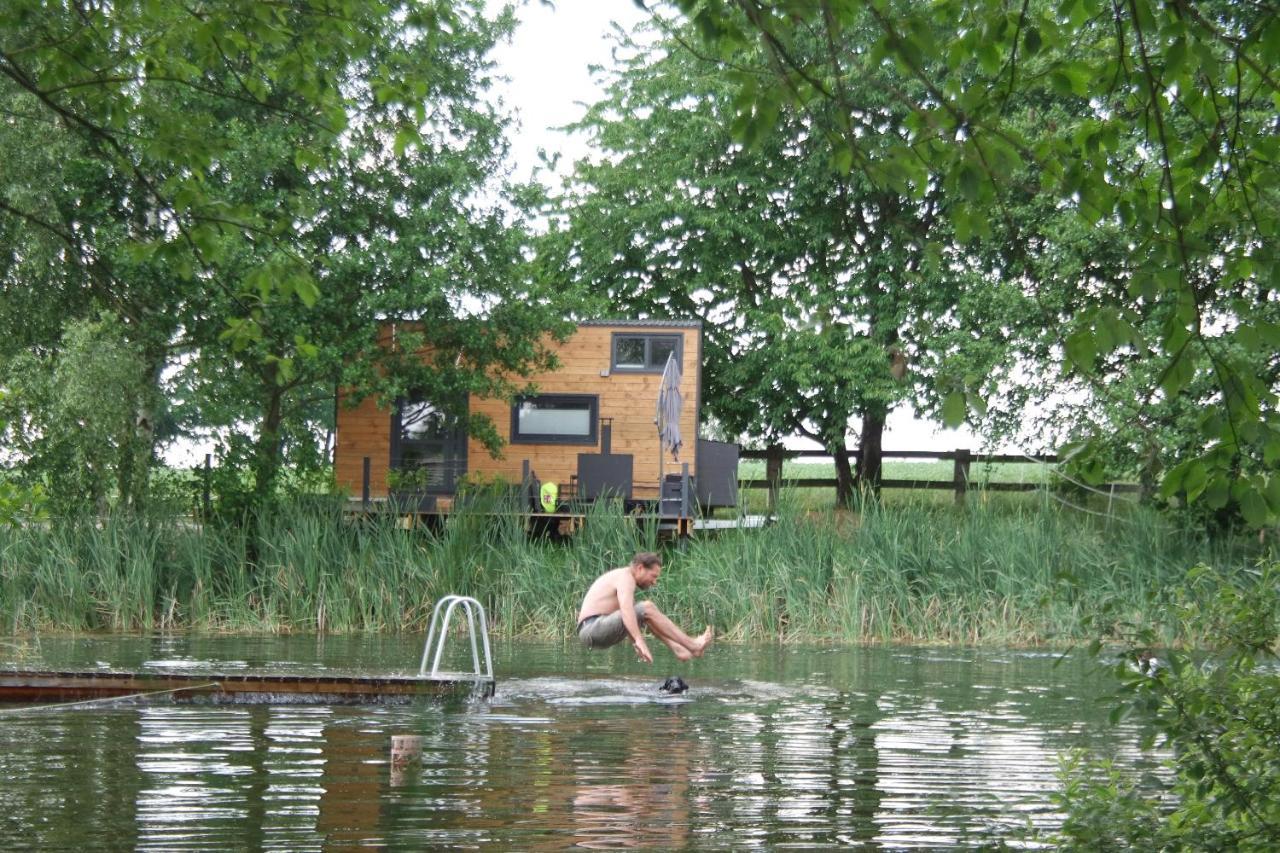 Tinyhousebeidresden 1 - Direkt Am Naturteich - Naehe Saechsische Schweiz, Dresden Großharthau エクステリア 写真
